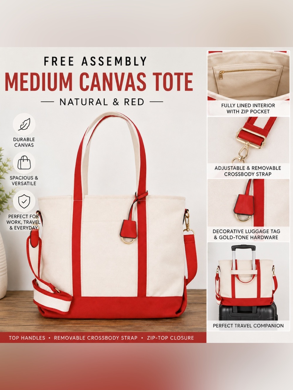NWT Free Assembly Medium Tote